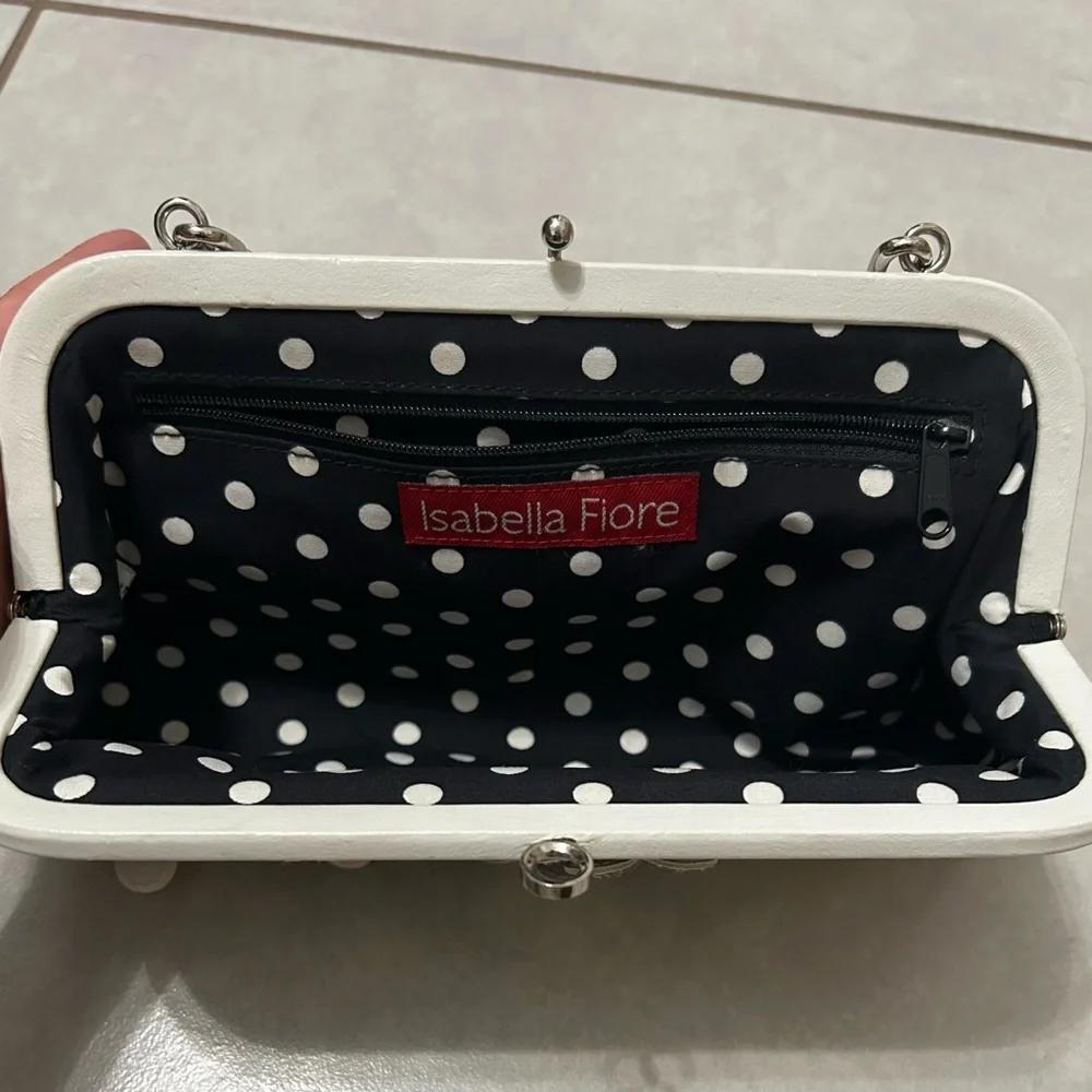 Isabella Fiore daisy embellished black leather shoulder purse - Picture 10 of 12